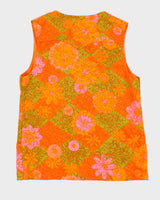 Vintage 60s Style Prior Westerns Denver Floral Vest - M