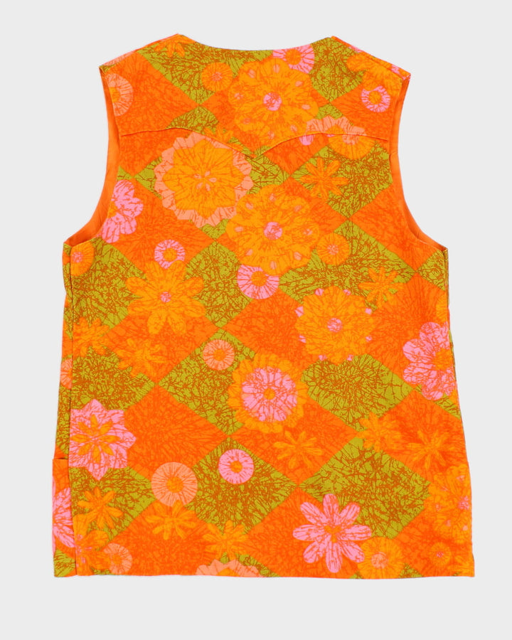Vintage 60s Style Prior Westerns Denver Floral Vest - M