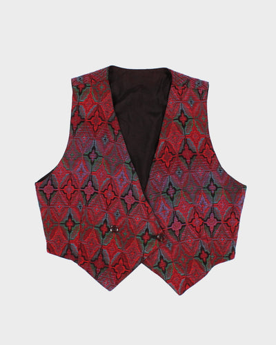Vintage 90s Embroidered Waistcoat - M