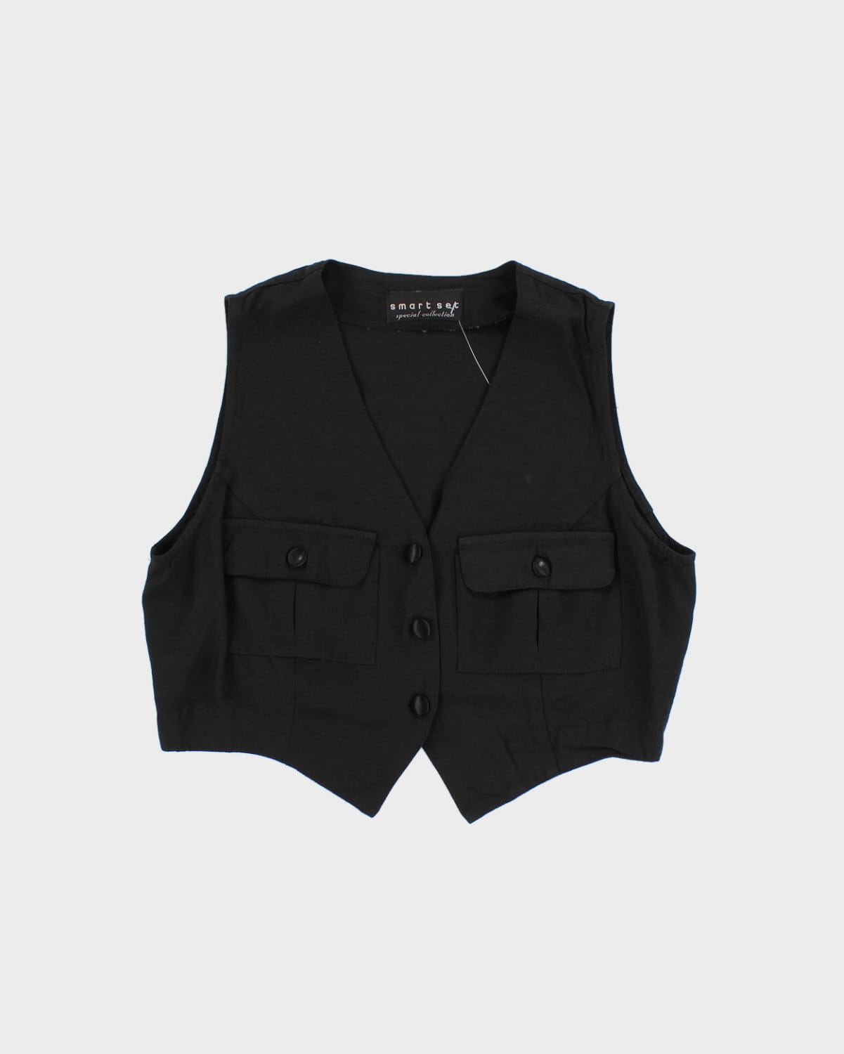 Vintage 90s Smart Set Black Waistcoat - S