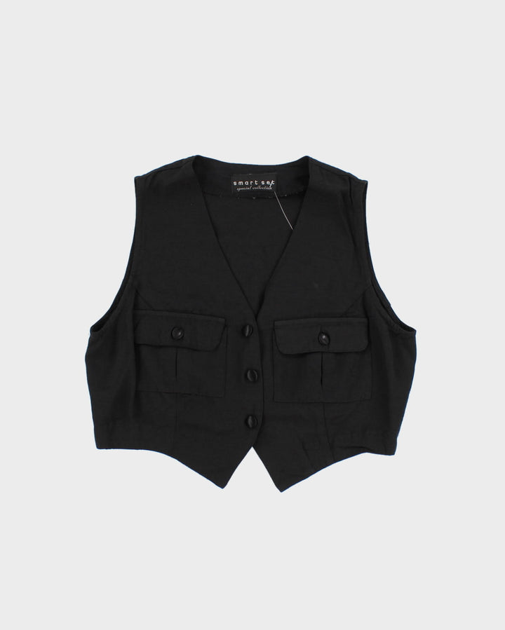 Vintage 90s Smart Set Black Waistcoat - S