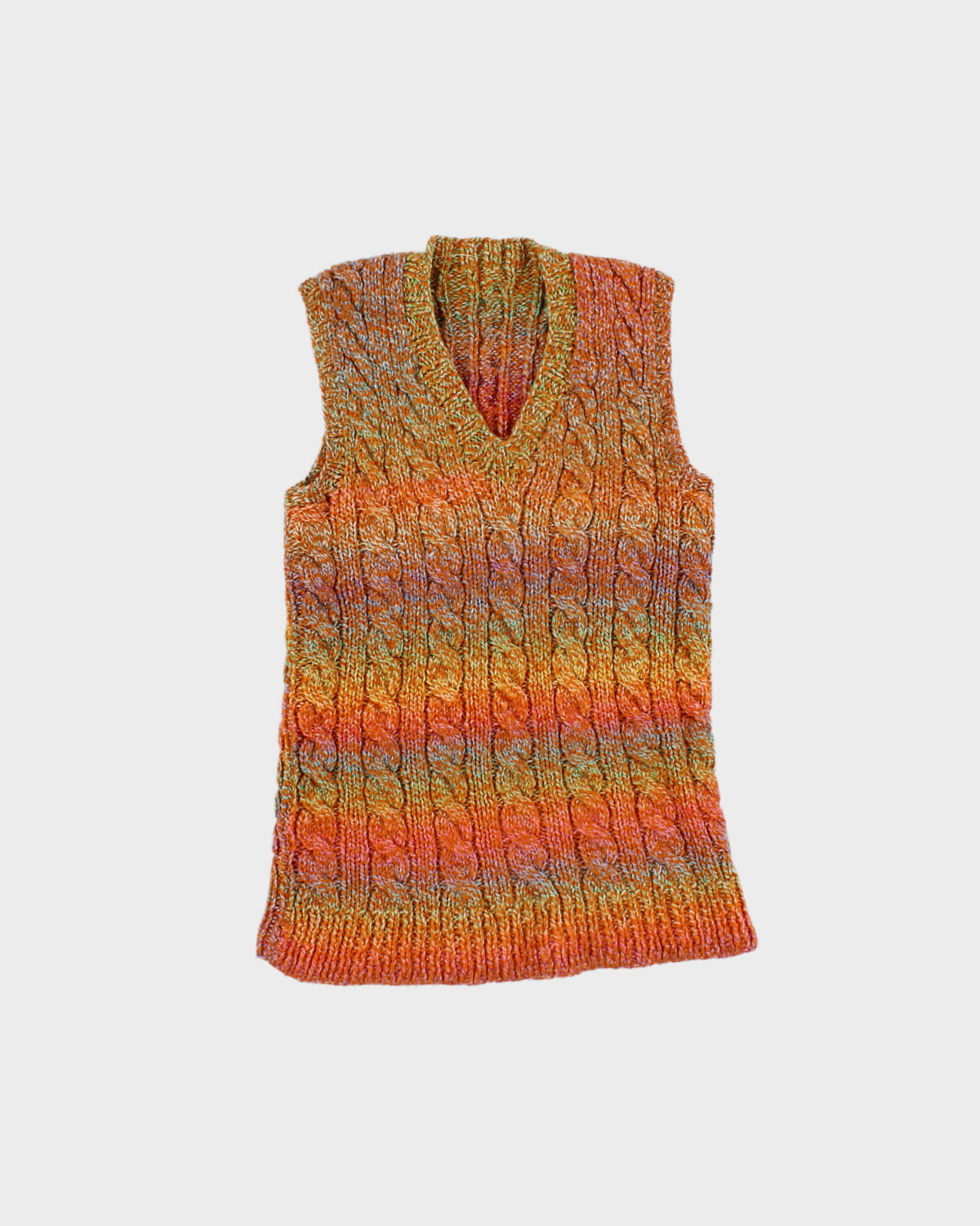 Vintage Handmade Multi Coloured Knit Vest - S
