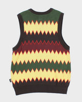 Womens Brown and Yellow Stussy Knit Vest - L