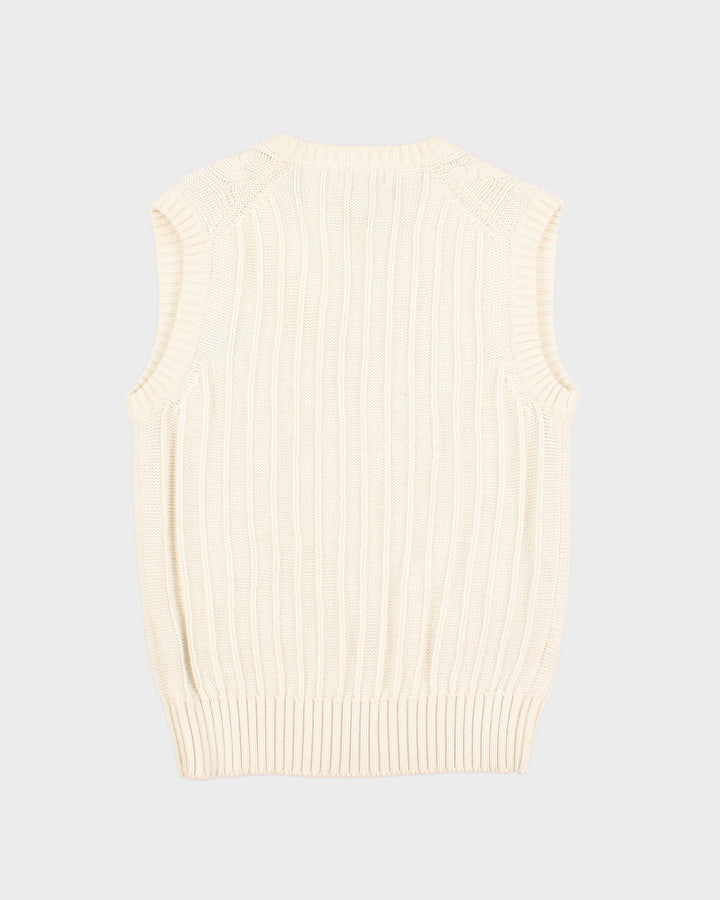 Womens White Fred Perry Knit Vest - M