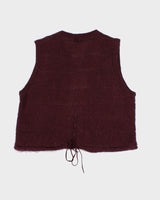 Womens Burgundy Esprit Knitted Button Up Vest - M