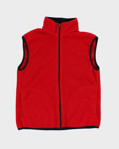 Womens Red Fleece Zip Up Vest - S