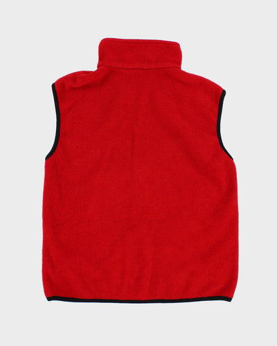 Womens Red Fleece Zip Up Vest - S