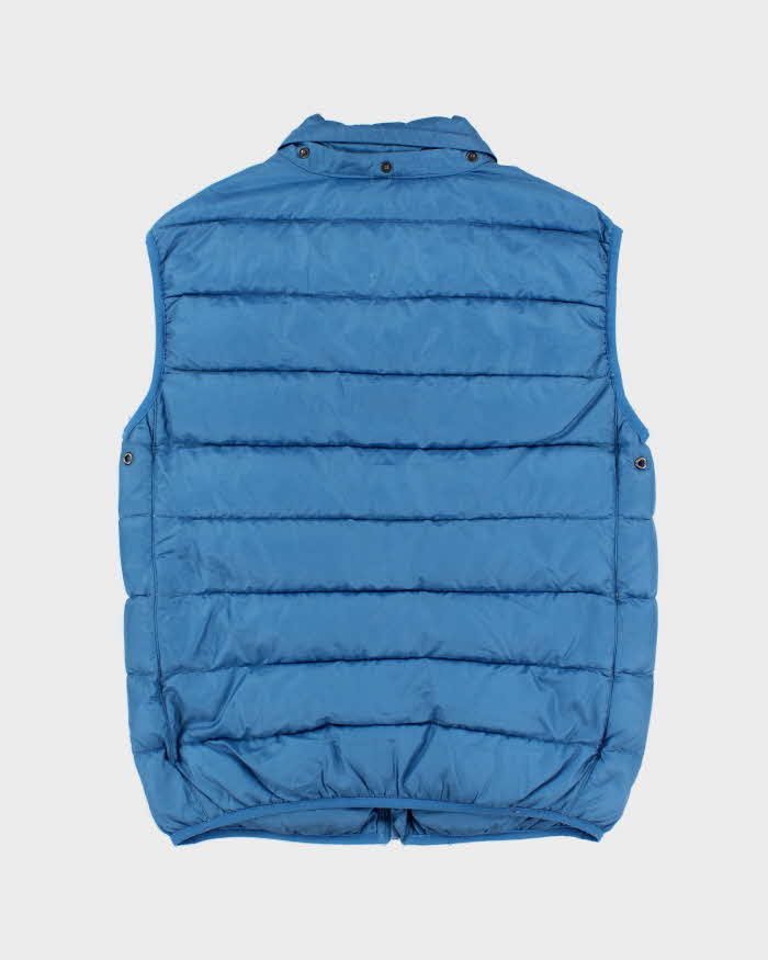 Womens Blue Puffy Burberry Zip Up Vest - M