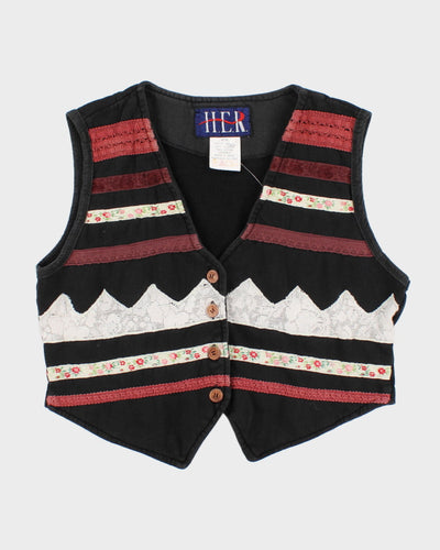 Women's Vintage 80s H.E.R Embroidered Vest - M