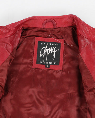 Women's Vintage 90s Red Leather Vest - S