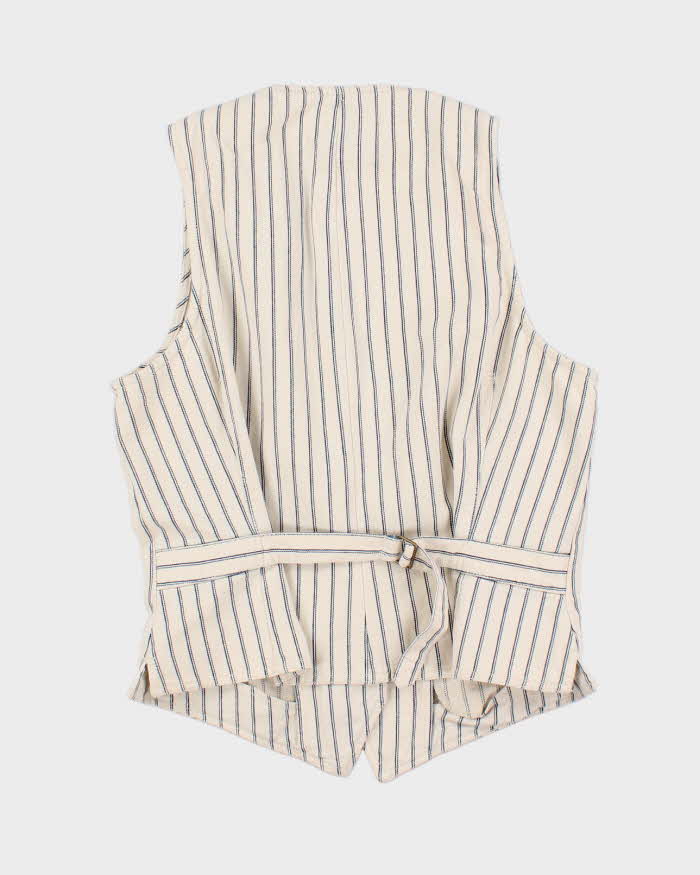 Deadstock With Tags Ralph Lauren 100% Cotton Striped Vest - L