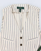 Deadstock With Tags Ralph Lauren 100% Cotton Striped Vest - L