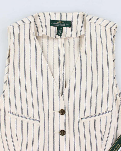 Deadstock With Tags Ralph Lauren 100% Cotton Striped Vest - L