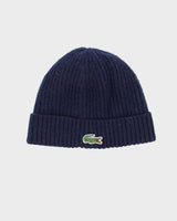 Vintage Lacoste Navy Ribbed Wool Beanie - O/S