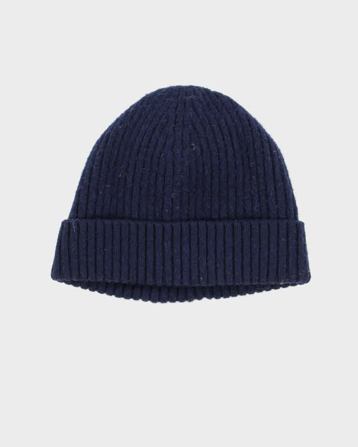 Vintage Lacoste Navy Ribbed Wool Beanie - O/S