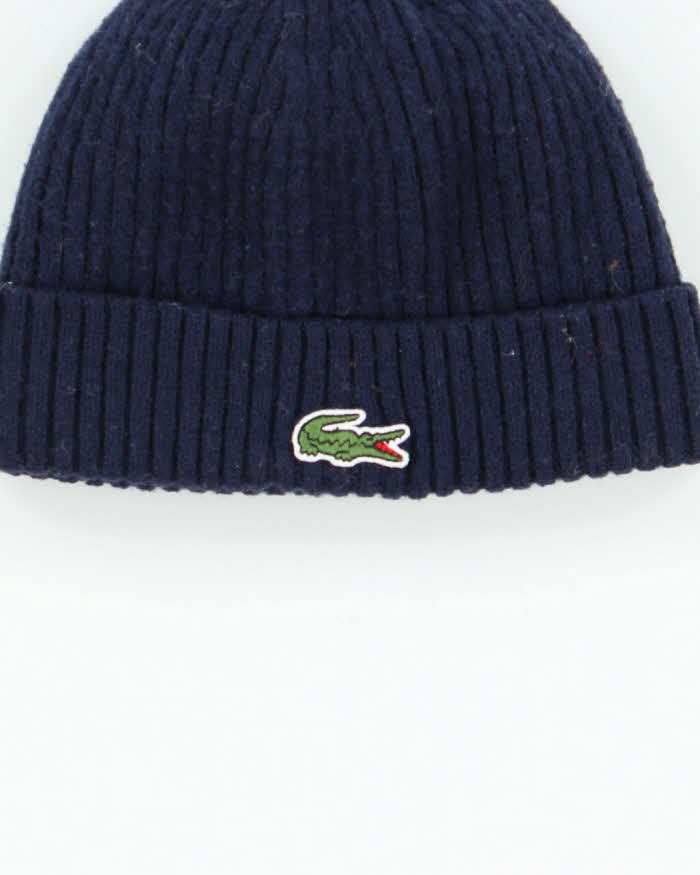 Vintage Lacoste Navy Ribbed Wool Beanie - O/S