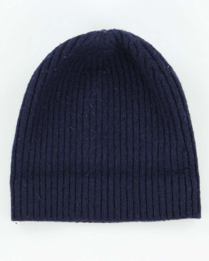 Vintage Lacoste Navy Ribbed Wool Beanie - O/S