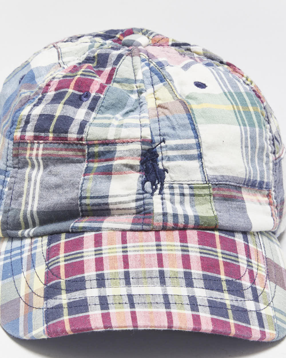 Vintage Polo Ralph Lauren Madras Plaid Signature Cotton Chino Baseball Cap - Youth L