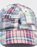 Vintage Polo Ralph Lauren Madras Plaid Signature Cotton Chino Baseball Cap - Youth L