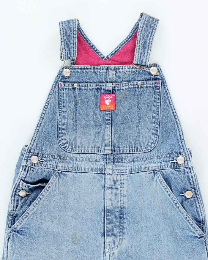 Vintage 90s Gap Girls Fleece Lined Dungarees - Youth W30 L24