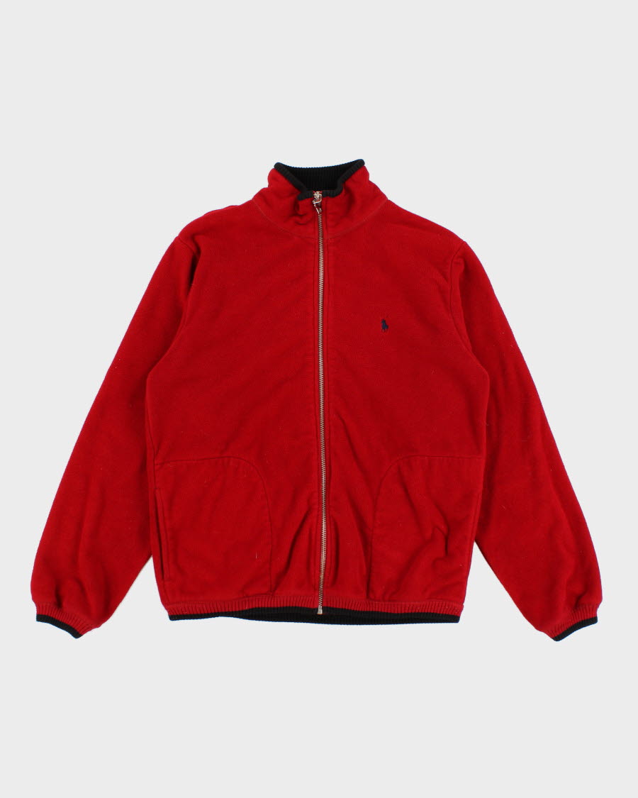 Vintage Polo Mini By Ralph Lauren Zip Up Red Fleece - Youth XL