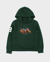 DS Polo Ralph Lauren Forest Green Heavyweight Triple Big Pony #3 Pullover Hoodie - Youth M/10-12