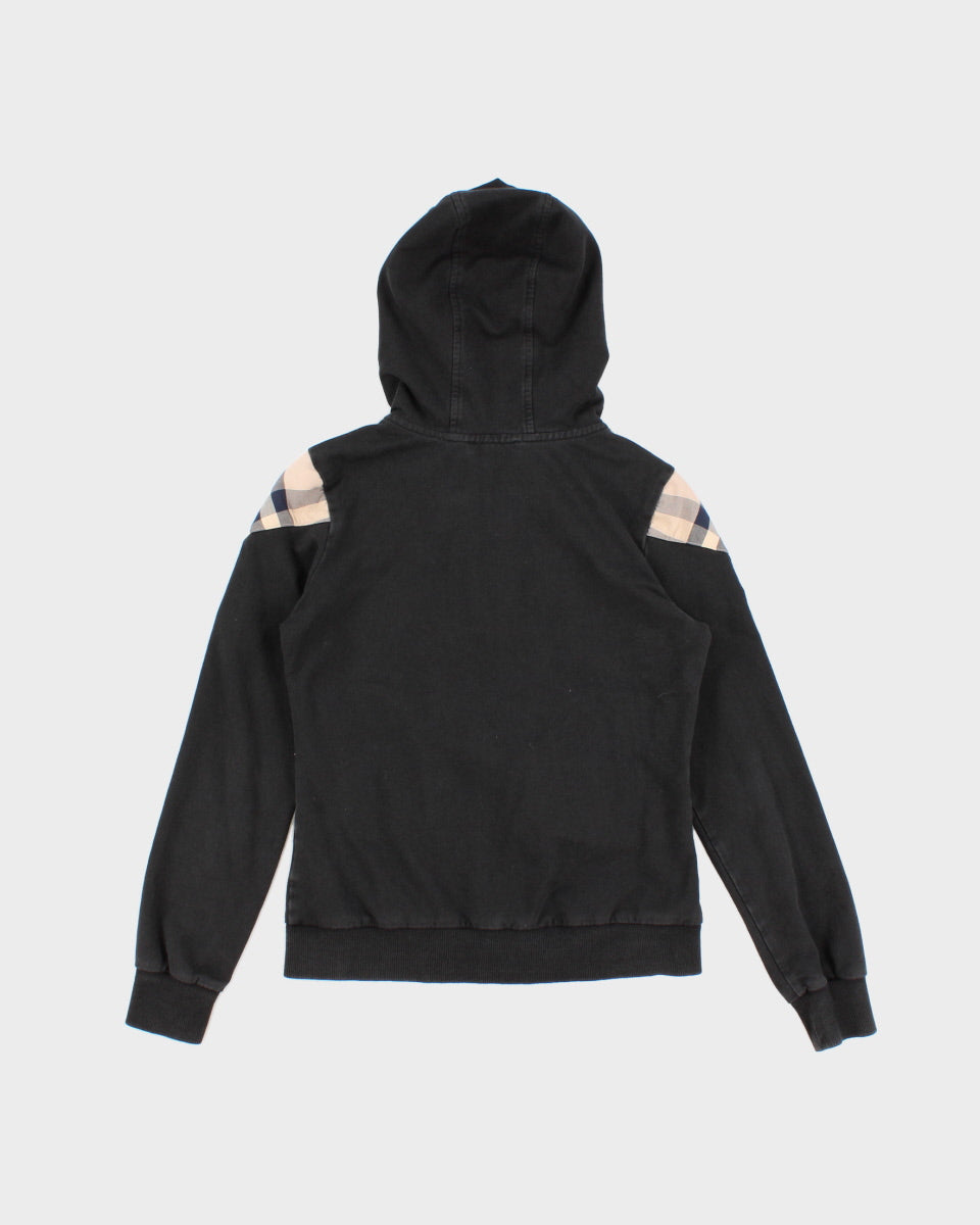 Girls Black Zip Up Burberry Hoodie