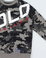 Vintage Polo Ralph Lauren 67 Camo Crewneck Sweatshirt - Youth L