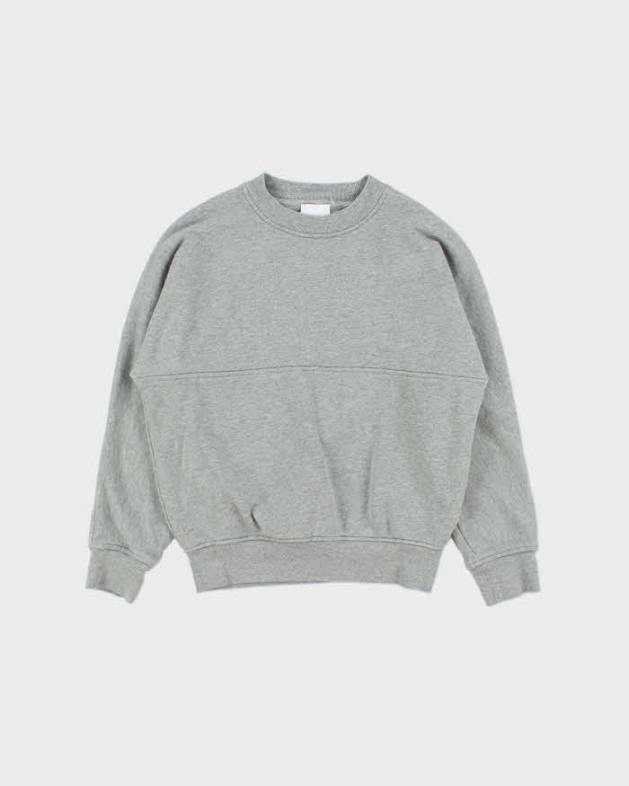 Burberry Grey Marl Shoulder Spell Out Crewneck Sweatshirt - Youth M