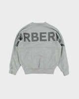 Burberry Grey Marl Shoulder Spell Out Crewneck Sweatshirt - Youth M