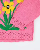 Vintage Handmade Pink Googly Eye Knit Jumper - Youth L