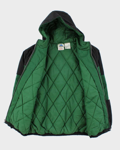 Vintage 1990s Adidas Two Tone Quilted Hooded Jacket - Youth L