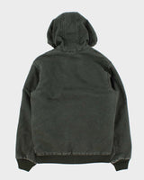 Vintage Y2K 2006 Carhartt J130 Moss Green Sandstone Quilt Lined Duck Canvas Workwear Jacket - Youth XL