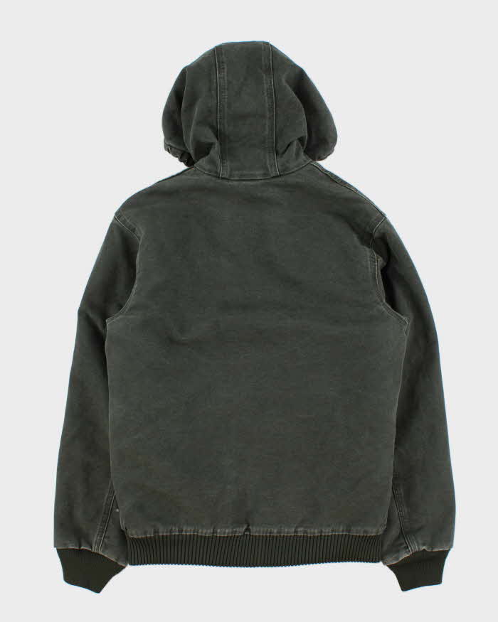 Vintage Y2K 2006 Carhartt J130 Moss Green Sandstone Quilt Lined Duck Canvas Workwear Jacket - Youth XL