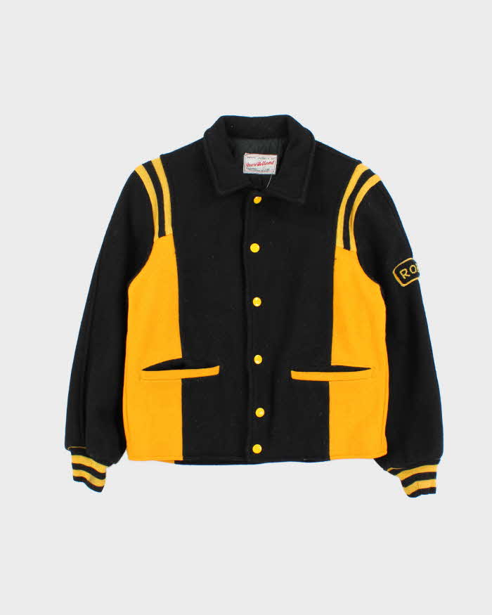 Vintage 1970s Marv Holland Wool Made In Canada Collared Varsity Jacket - Youth L