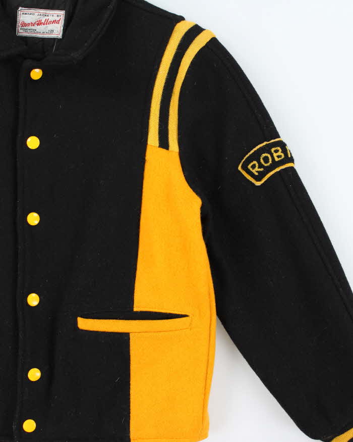 Vintage 1970s Marv Holland Wool Made In Canada Collared Varsity Jacket - Youth L
