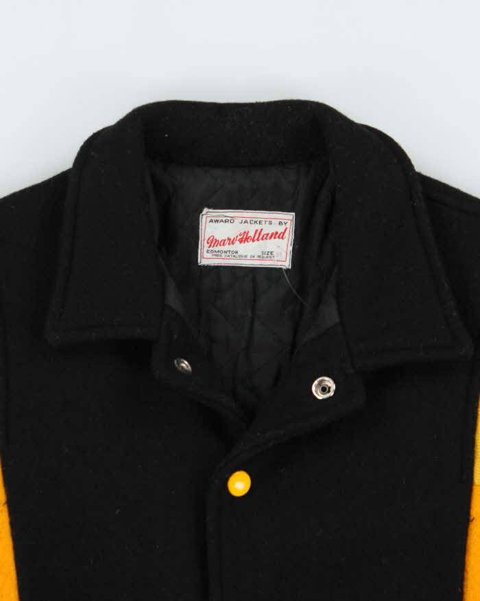 Vintage 1970s Marv Holland Wool Made In Canada Collared Varsity Jacket - Youth L