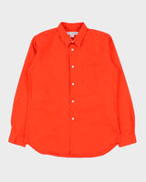 Vintage Comme Des Garcons Boys Bright Orange Long Sleeve Shirt - Youth L