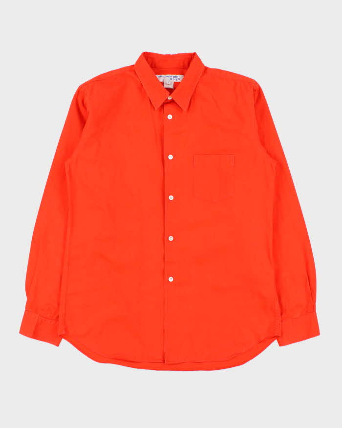 Vintage Comme Des Garcons Boys Bright Orange Long Sleeve Shirt - Youth L