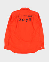 Vintage Comme Des Garcons Boys Bright Orange Long Sleeve Shirt - Youth L