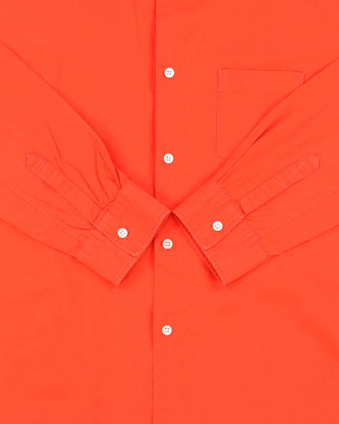 Vintage Comme Des Garcons Boys Bright Orange Long Sleeve Shirt - Youth L