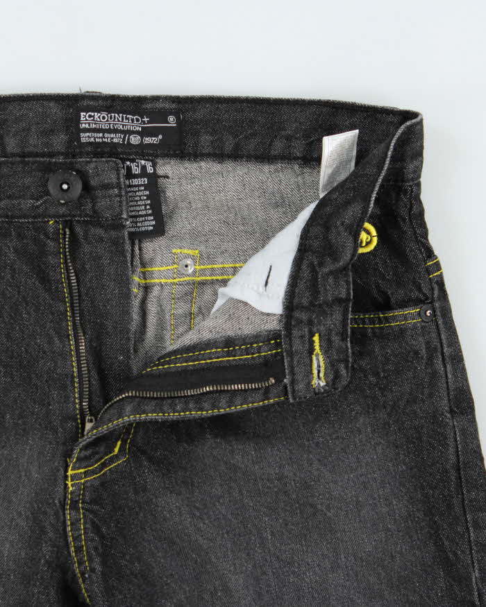 Vintage Y2K 00s Ecko UNLTD Loose Fit Contrast Stitch Raw Denim Shorts - Youth W28