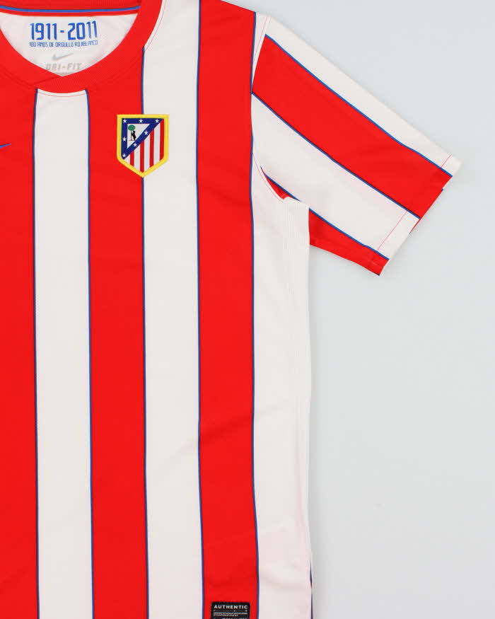 Vintage 2011-2012 Nike Athletico Madrid FC 100 Year Anniversary Home Shirt - Youth XL