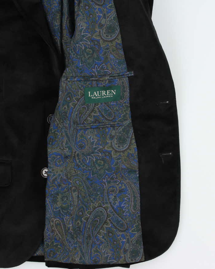 Vintage 00s Ralph Lauren x Hudson Bay Velvet Single Breasted Blazer Jacket - YOUTH L