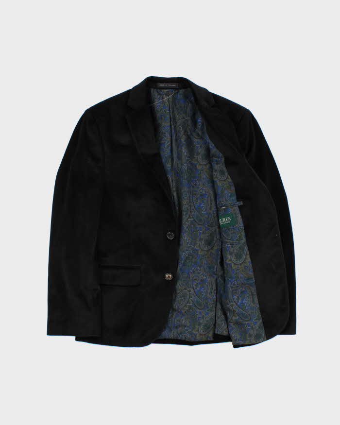 Vintage 00s Ralph Lauren x Hudson Bay Velvet Single Breasted Blazer Jacket - YOUTH L