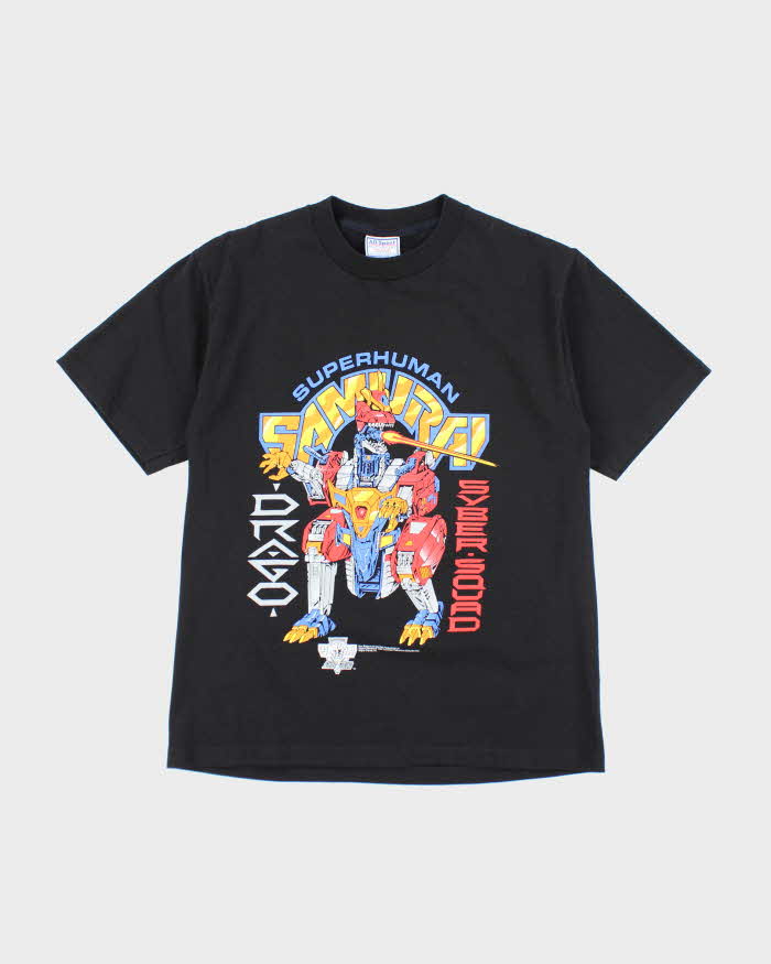 Vintage 90s Super Human Samurai Syber-Squad Single Stitch T-shirt - L