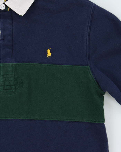Vintage Polo Ralph Lauren Navy Rugby Shirt - Youth L