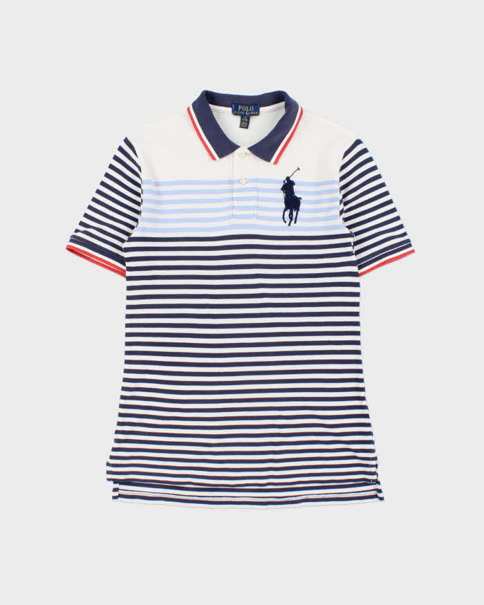 Vintage Polo Ralph Lauren Large Pony Striped Short Sleeve Polo Shirt - Youth L