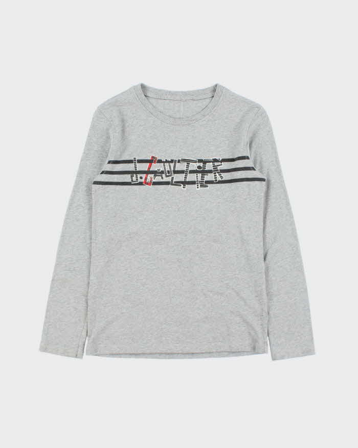 Vintage Y2K 00s John Paul Gaultier Marl Grey Long Sleeve Crewneck T-Shirt - Youth L