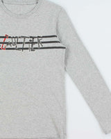 Vintage Y2K 00s John Paul Gaultier Marl Grey Long Sleeve Crewneck T-Shirt - Youth L